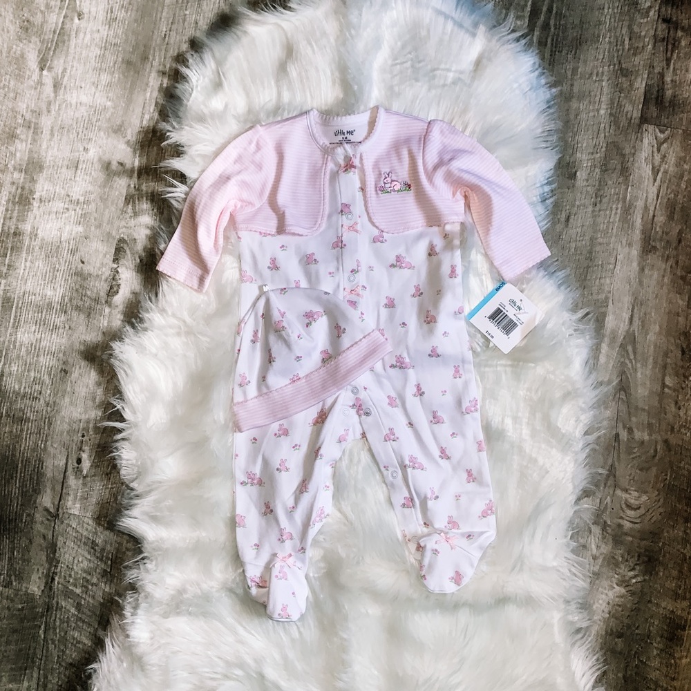 🐝 Little me footed sleeper with hat - 6 months -